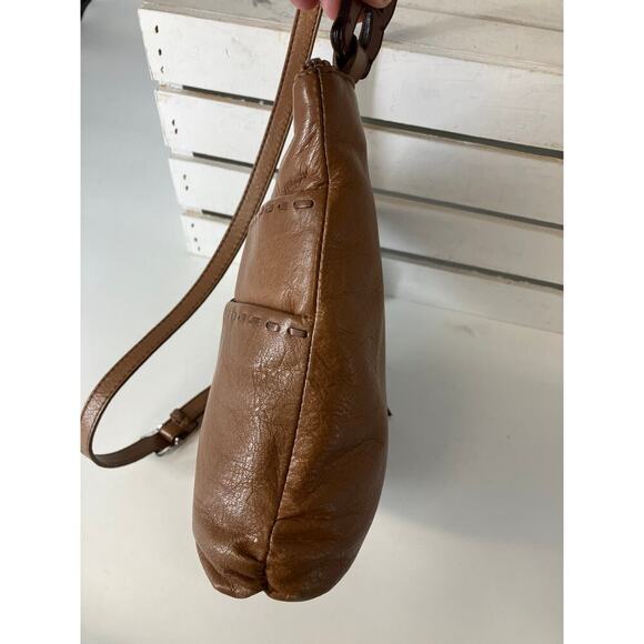 BRIGHTON 197105 SMALL BROWN PEBBLED LEATHER CROSSBODY BAG - Picture 4 of 15